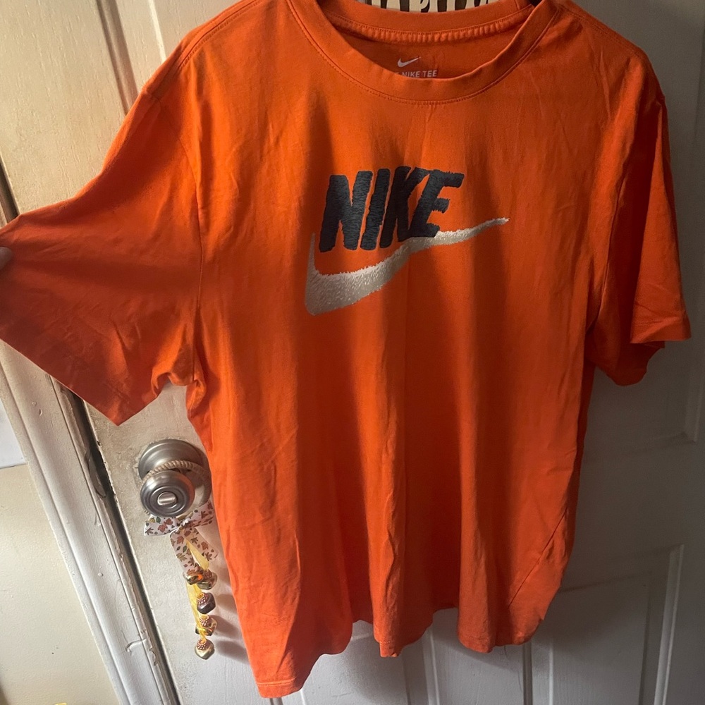 Nike Vibrant Orange Tee with Black Logo